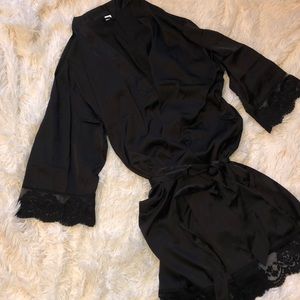 Black silk robe!